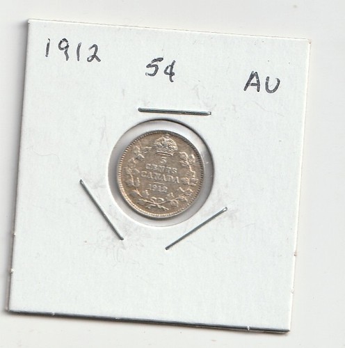 1912 CANADA 5 CENTS FISHSCALE AU =