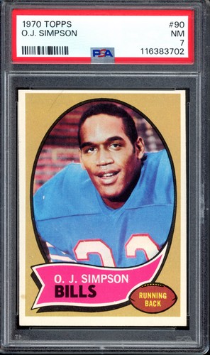 1970 Topps #90 OJ Simpson Rookie PSA 7 Vintage HOF RC Football Card (3702)