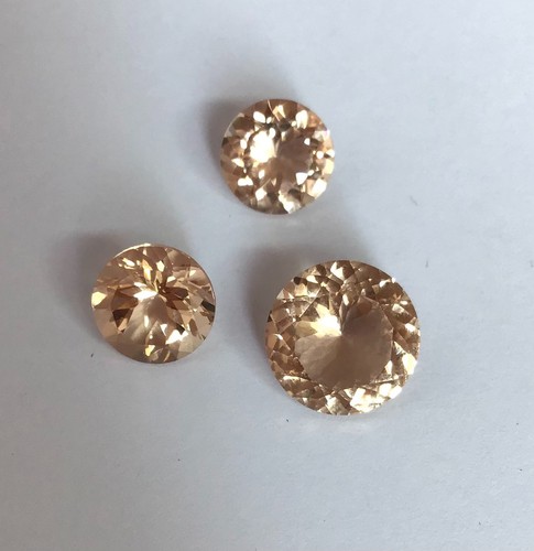 AAA Peach Morganite Natural Round Cut Faceted Loose Gemstone Making All Jewelry - Picture 7 of 13