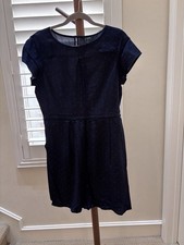 J.CREW Women's Polka Dot Dress Size 10 In Blue Excellent Condition