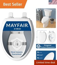 Elegant Elongated White Toilet Seat with Slow-Close and Easy Clean Features