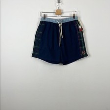 Tommy Hilfiger Knit Lining Swim Trunk Blue and Plaid Casual Men's M Board Shorts