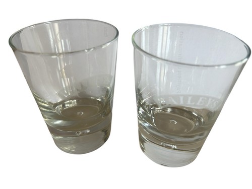 Baileys Irish Cream Bubble Base Rocks Glass Etched Logo Set of 2 Heavy Bottom - Bild 3 von 4