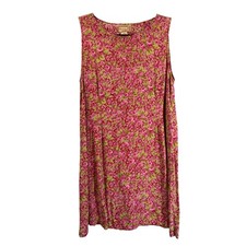 APRIL CORNELL Dress XL Vintage Ditsy Floral Rose Print Sleeveless Scooped Neck
