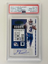 2020 PRIZM GABRIEL DAVIS CONTENDERS ROOKIE TICKET PREVIEW AUTO GRN  /23 - PSA 10