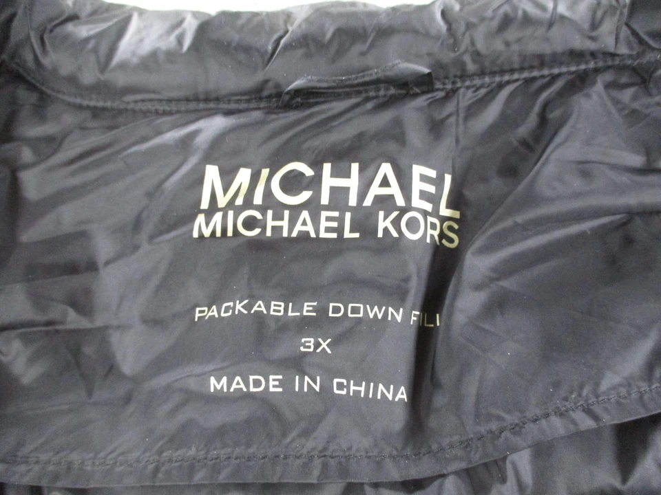 Куртка женская Michael Kors 3X черная упаковываемая вниз стеганая пуховое пальто - Изображение 4 из 4