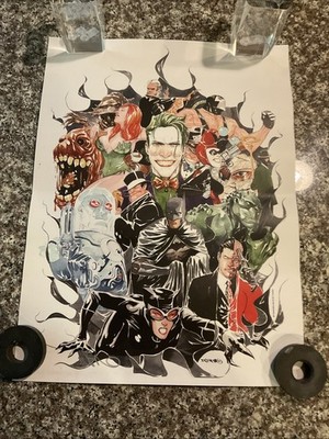 12x16 BATMAN & VILLAINS Poster Signed By Dustin Nguyen