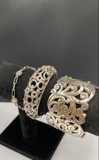 Brighton Silver Tone Scroll Bracelet 3PC Jewelry Bundle 177.3 g