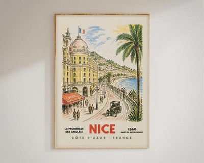 Nice Cote D Azur La Promenade Des Anglais France 1860 Poster 