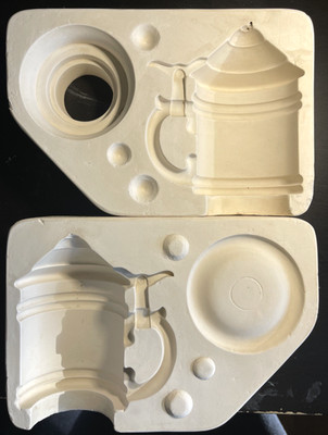 Vintage Duncan Ceramic Slip Casting Mold German Salt Pepper Shaker DM 238A 1968