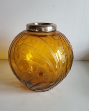 Grand Vase Boule en verre teinté et fumé