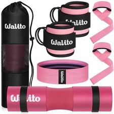 WALITO 7Pcs Barbell Pad Set: Hip Thrust, Squat Pad, Gym Accessories for Women