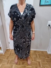Damen Kleid Paisley schwarz weiß Gr. XXL 48 50 Paisleymuster elegant Sommer