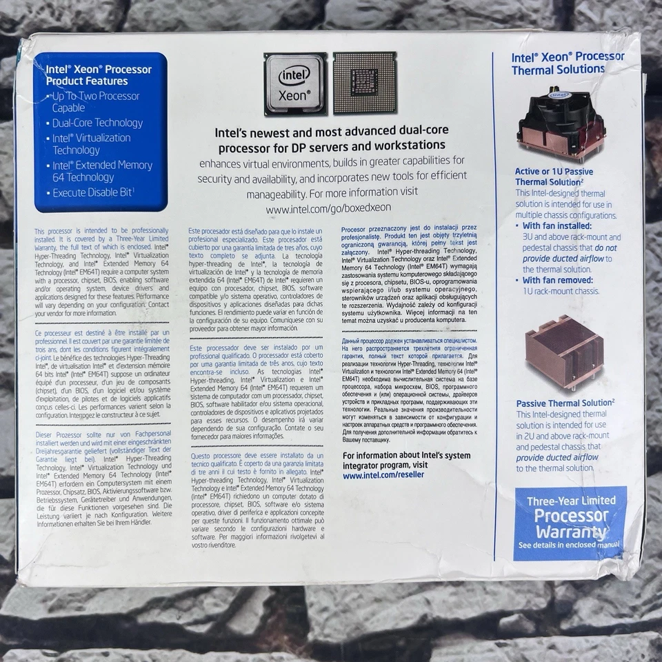 [SEALED] Intel Xeon 5050 Dual Core CPU Processor 3.0GHz 4MB 667MHz Skt-771 - Image 2 of 4