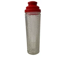 Medco 550 NYC Dial-A-Drink Skyscraper Glass Cocktail Shaker Vintage Red 12" Tall