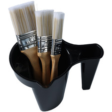 Pinsel Set 4 Stück mit Farbbecher und Massivholzgriffen 1 1,5 2 Zoll