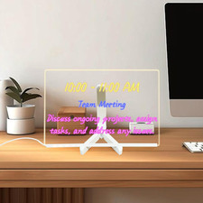 Acrylic Dry Erase Board with Light 11.8 X 7.9  Clear Light up Dry Erase Board...