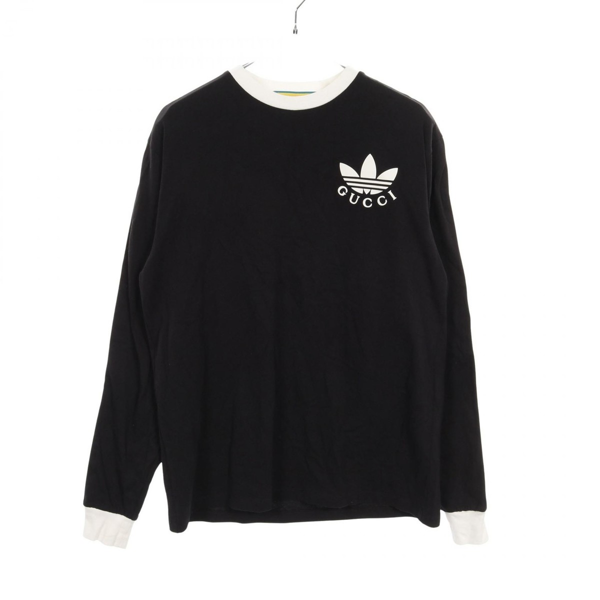 GUCCI × Adidas T-shirt Sweat 722944 cotton Black White Size S Used