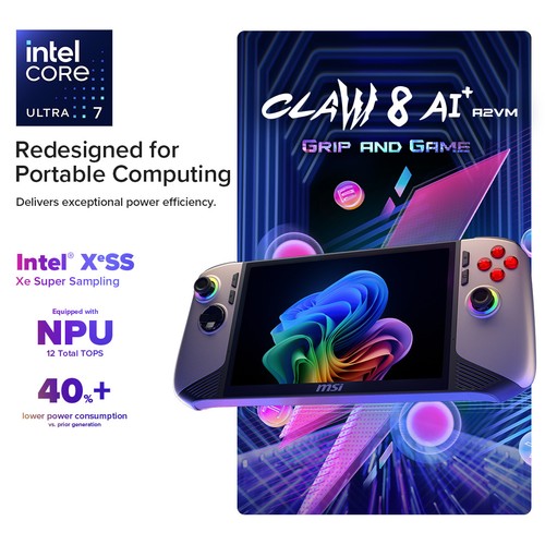 MSI Claw 8 AI+ Core Ultra 7 258V/32GB/1TB SSD 8" Gaming Handheld 6392742 - Picture 10 of 10