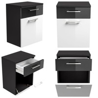Badezimmerschrank Unterschrank Hochglanz Weiß, Antrhazit BadmöBel Badschrank