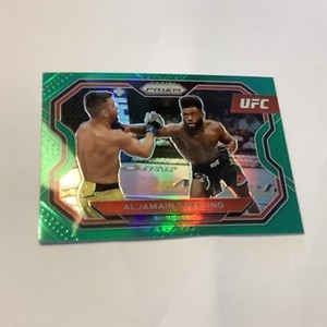 2021 Panini Prizm UFC Green Prizm Aljamain Sterling #152 Bantamweight Champ