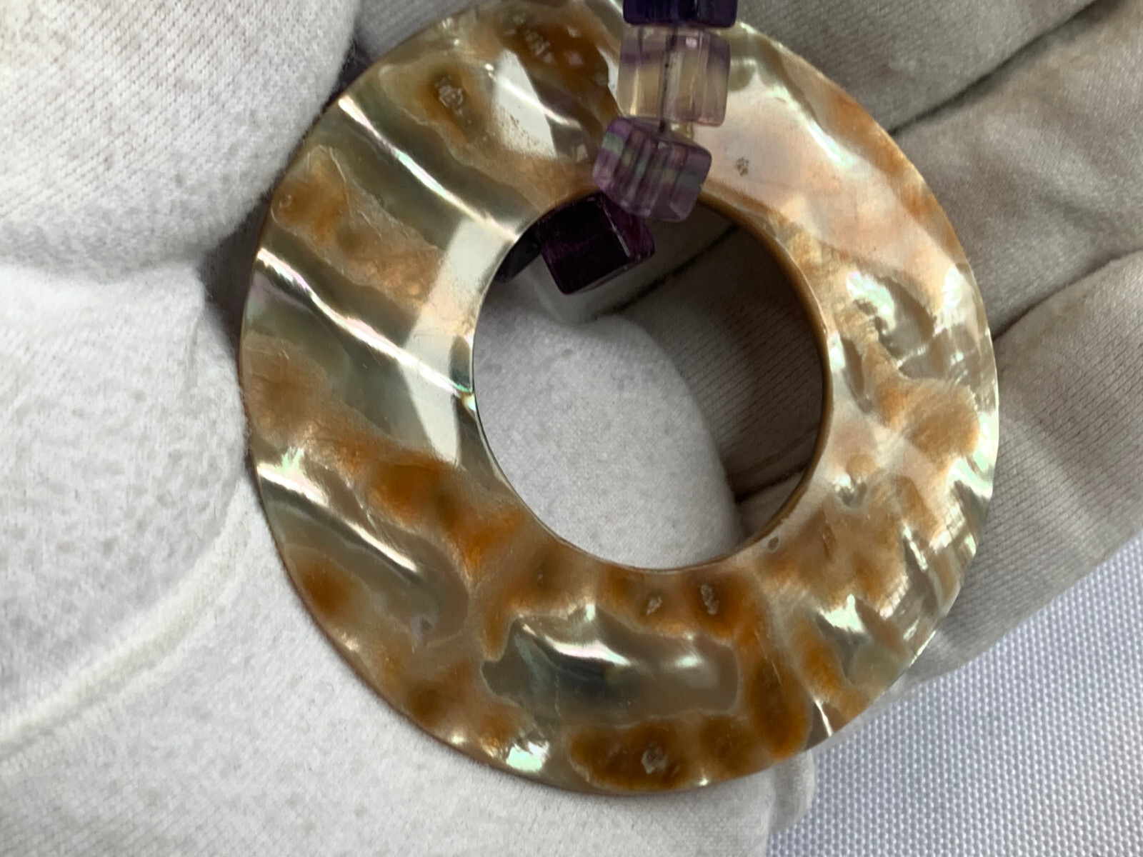 Sterling Silver Abalone Shell Amethyst Beaded Nec… - image 18