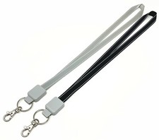 Polyester Retractable Neck Lanyard in Black, Silver for Key, ID badge Holder