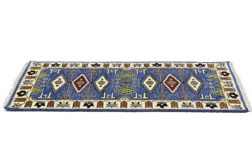 Hand-Knotted Kazak Geometric Tribal Rug Oriental Kitchen Decor Carpet 3X6 ft - Picture 6 of 15