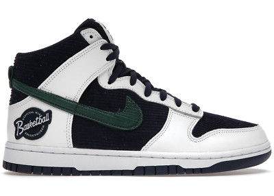 Nike Size 8.5 Dunk High Emb Sports Specialists White Green Black - DH0953-400
