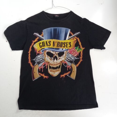 Guns and Roses Vintage Black T Shirt band Rock Yeah Use your Illusion tour Skull - Foto 12 di 12