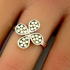 Vintage 925 Sterling Silver Cocktail Floral Design Ring Size 6.5 2.4g 