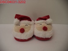 NWT - The Children  s Place Unisex Kids Red Santa Slippers, Size 1-2 195935798938