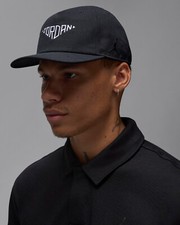 Jordan Pro Nike Air Unstructured Flat Bill M/L Snapback Hat Black FZ2021 010 NWT