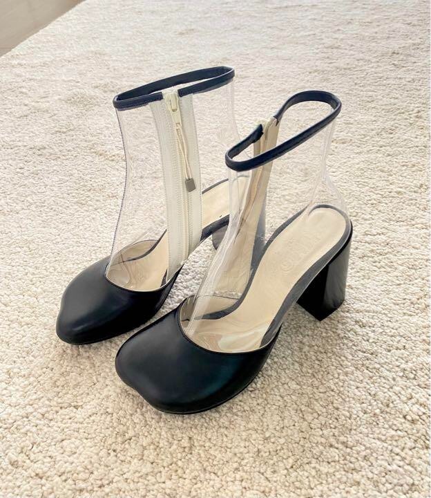 Mm6 Maison Margiela Chunky Heel Clear Short Boots size 38 fashion
