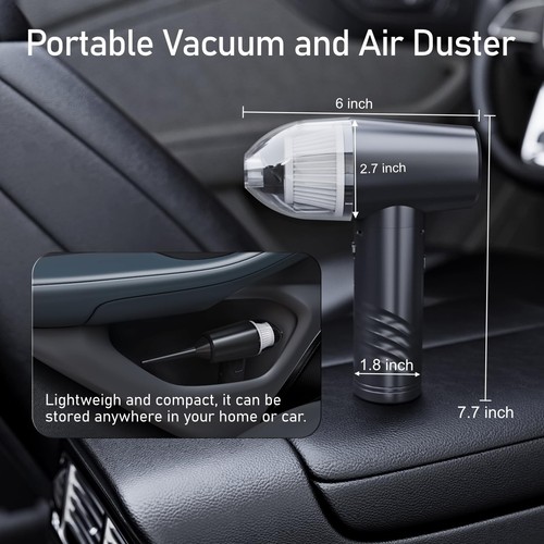 Compressed Electric Air Duster Handheld Vacuums Cordless Portable Car Vacuum ... - Picture 8 of 8