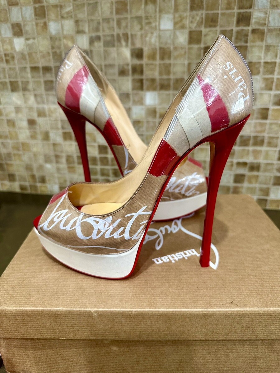 靴 Christian Louboutin FETISH PEEP 150 36.5 Christian Louboutin Fetish Peep 150 Glitter Platform Pumps size