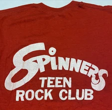 Vintage Spinners Teen Rock Club T-Shirt Size M Screen Stars Red