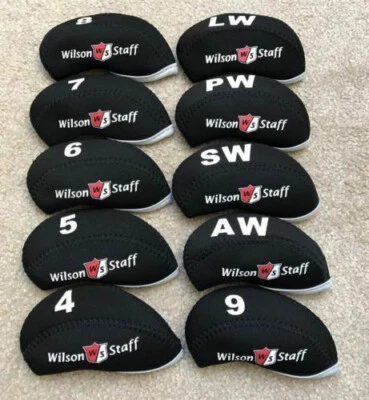 10 Stck. Qualität Schwarz Wilson Staff Golf Neopren Golf Eisen Abdeckungen Kopfbedeckung
