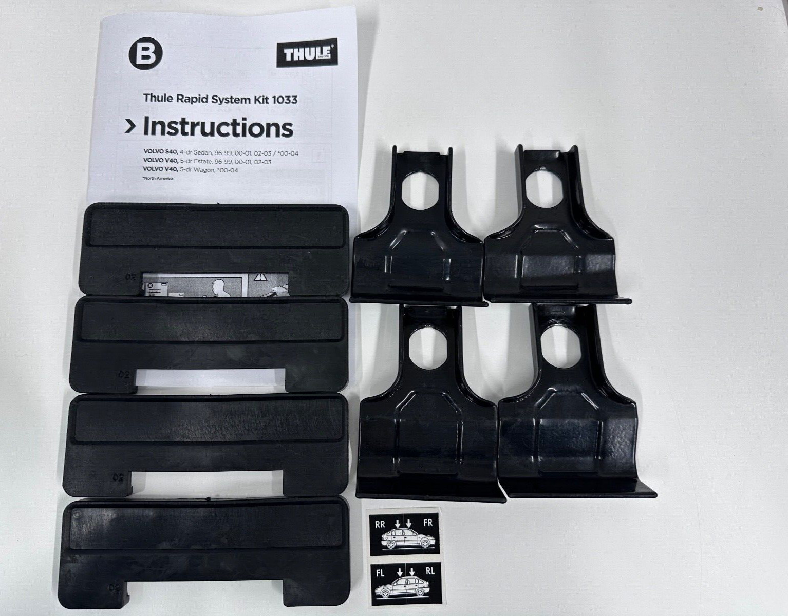 THULE FITTING KIT 1033 USED NO BOX Fits VOLVO S40 4-dr Sedan 96-99 00-01 + OTHER
