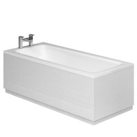 Eairy Bathroom Textured White Wood Effect Finish Side Front Bath Panel 1800mm