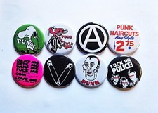 Punk Rock n Roll Pinback Buttons Magnets  Bottle Openers. Set 01