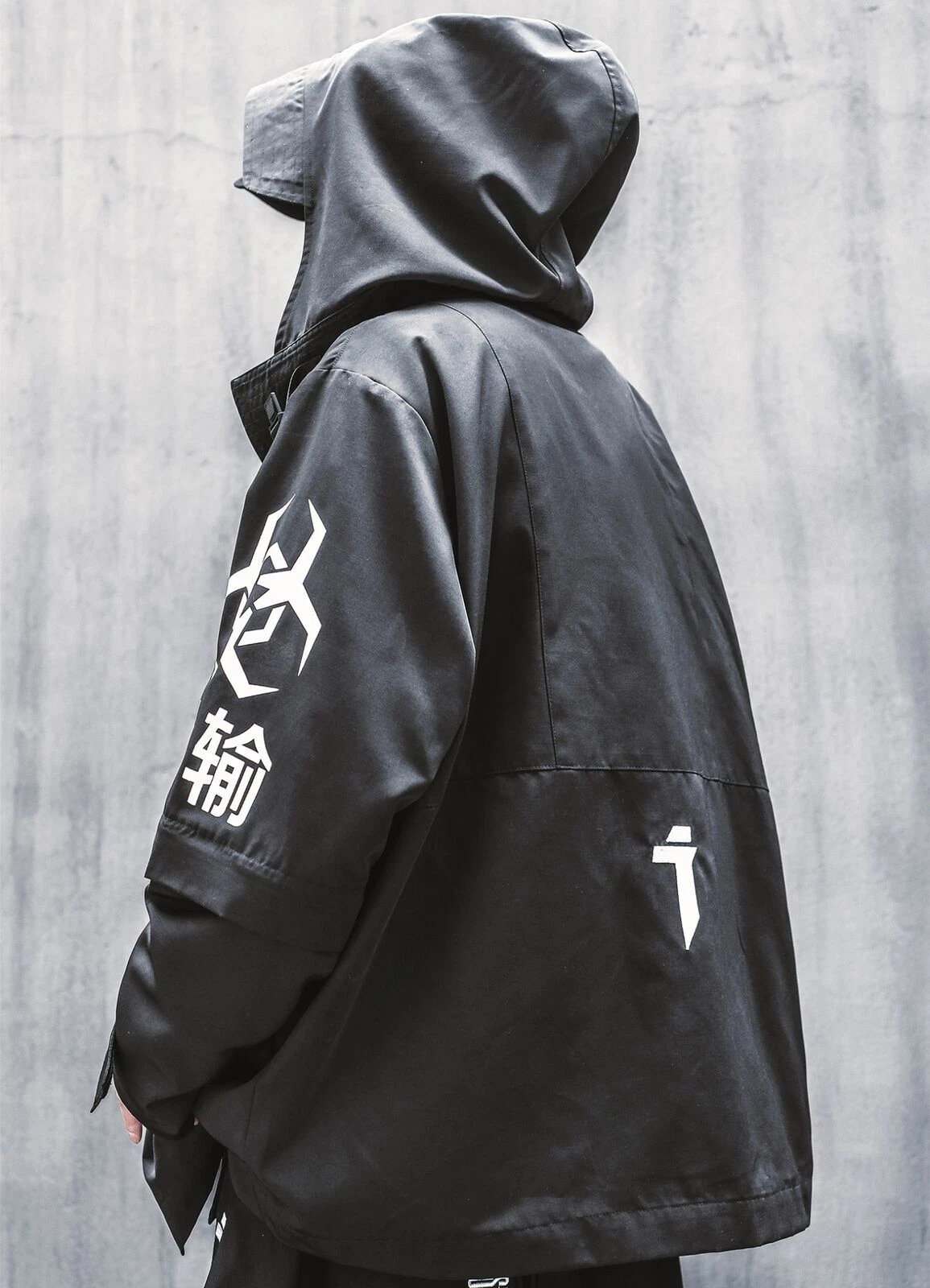 Niepce Techwear Atom Bomb Cyberpunk Windbreaker Urban Hip Hop Hooded Coat Jacket - product detail image 6
