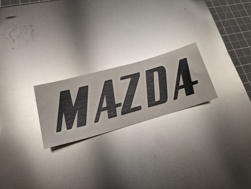 2 pack- 1950's Mazzda logo gloss black vinyl Decal Sticker 12" x 3" - Picture 2 of 8