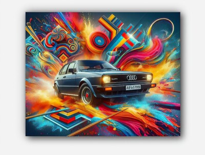 Audi Quattro 1980 Picture abstract Art splashes of paint #2 Reprint
