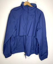 Eddie Bauer Gore Tex Windbreaker Jacket Mens M Blue Hood Vintage Hiking