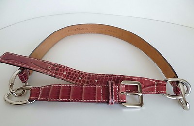 Mania Alligator Style Red Genuine Leather Chain-Link Sz L  display picture 1