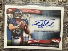 2010 Topps Football Peak Performance Tim Tebow Rookie Auto Broncos