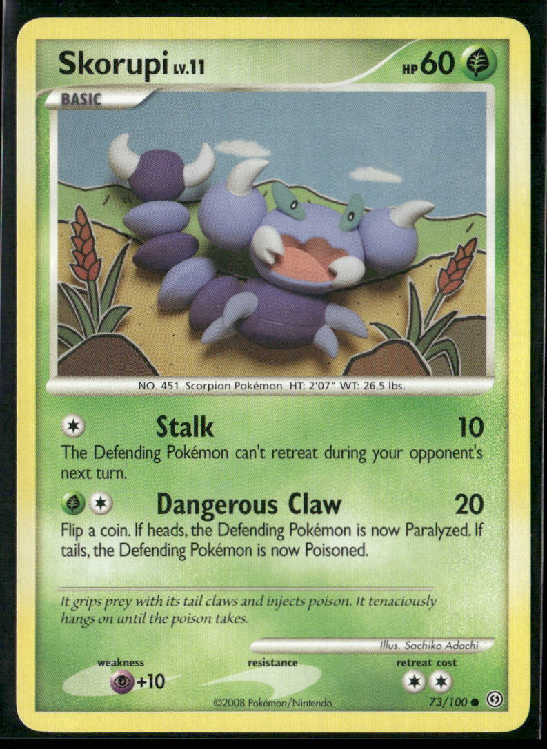 Pokémon Stormfront #73/100 Skorupi Common, Lightly played