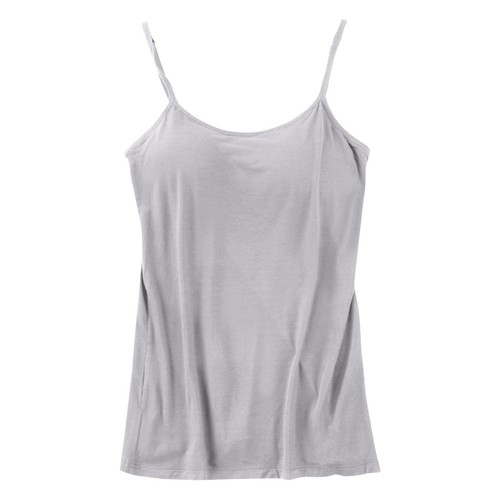 Women Camisole with Built in Shelf BRA Adjustable Spaghetti Strap Layer Tank Top - Picture 32 of 54