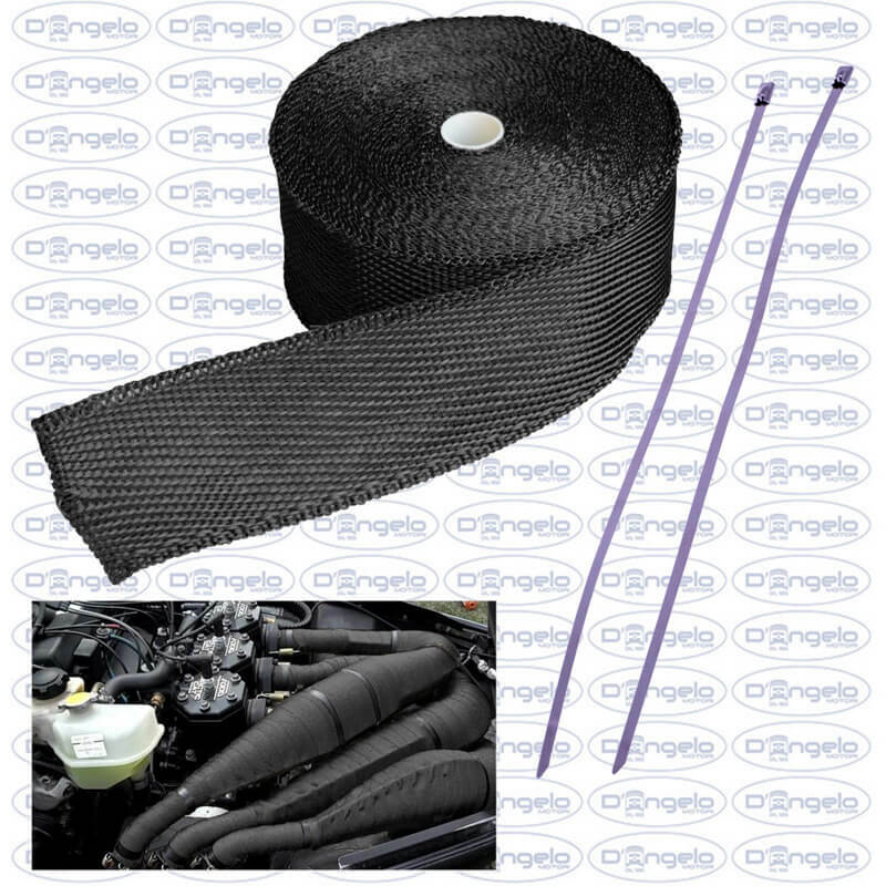 Benda Termica Isolante In Fibra Di Vetro Per Scarichi Auto E Moto – Diametro 5 Cm, Lunghezza 10 M, Resistente A 600°C